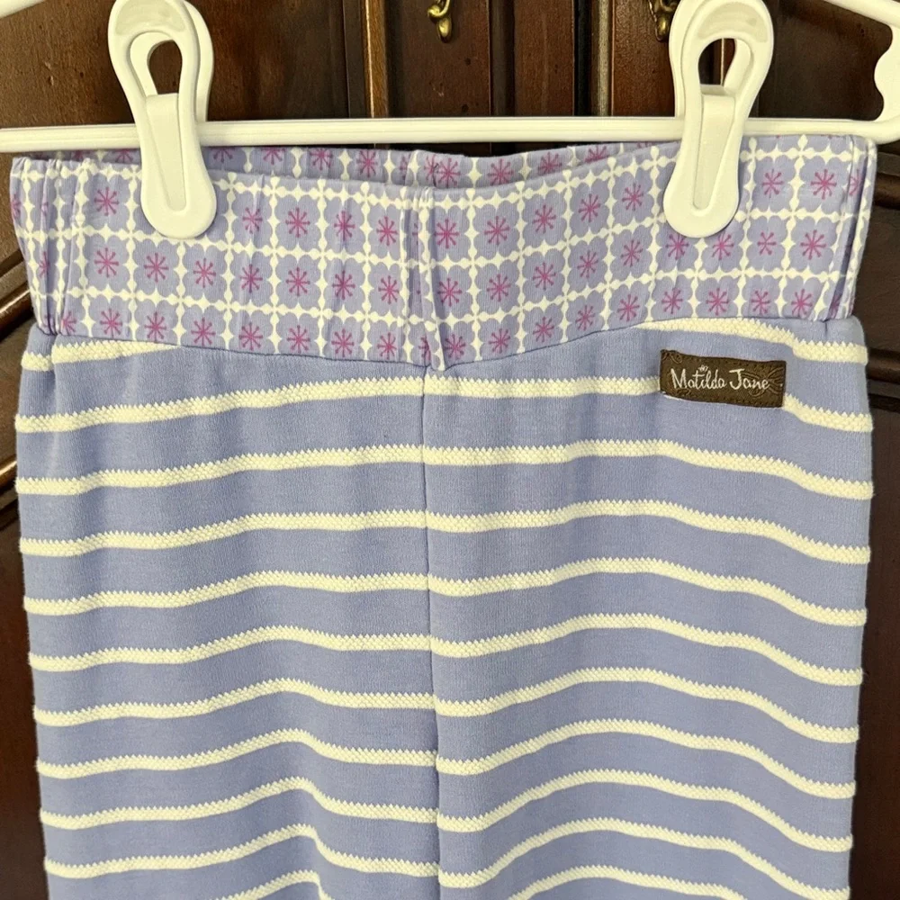 Matilda Jane Lilac Stripe Knit Crop Pants Girls 4